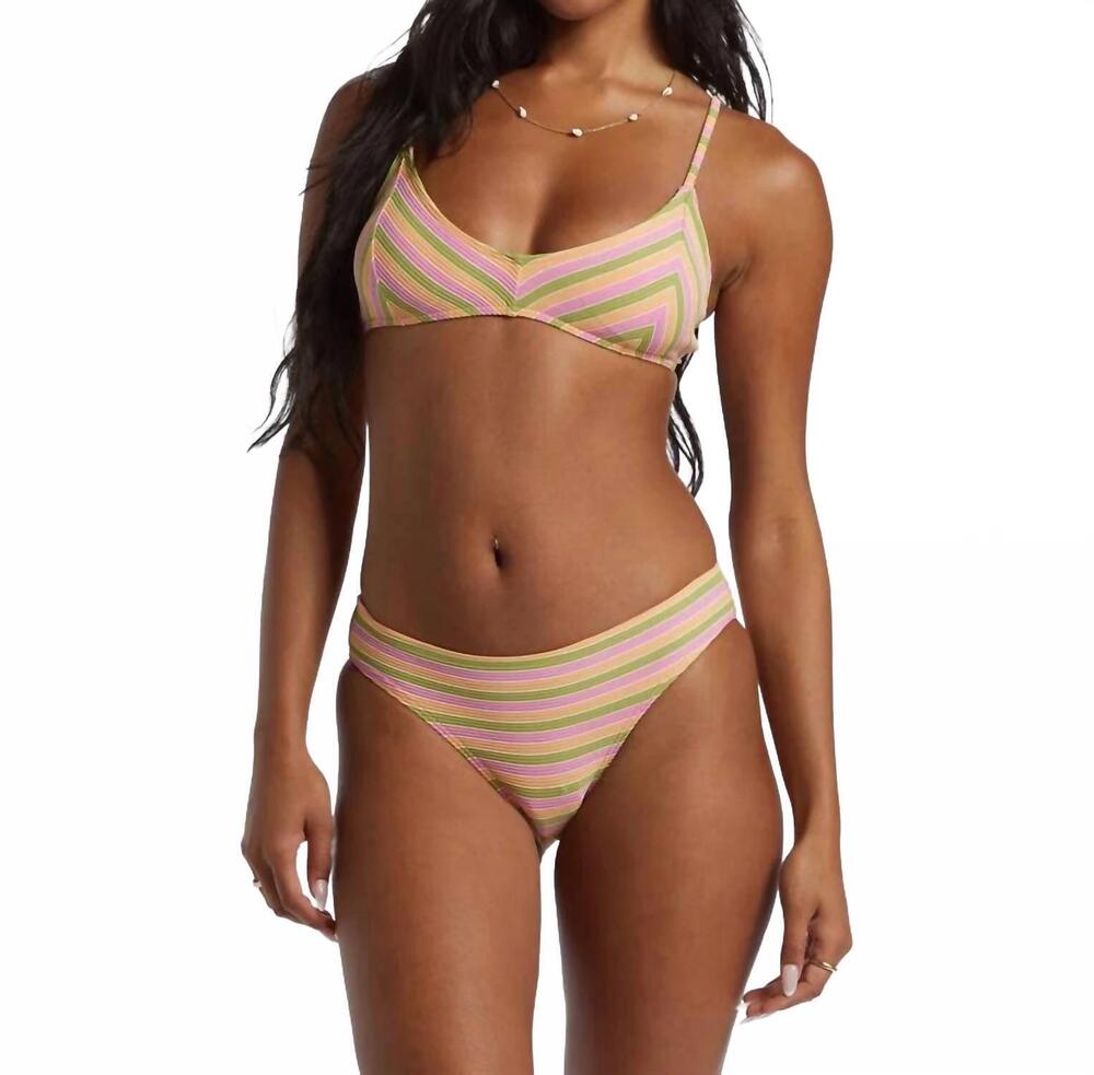 NEW BILLABONG women's hightides tanlines lowrider bottom in pink multi
